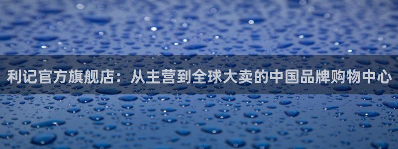 门徒娱乐平台招商：利记官方旗舰店：从主营到全球大卖的中国品牌购物中心